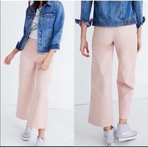 Madewell Emmett Wide Leg Cropped Pants - Pink Oyster Size 29